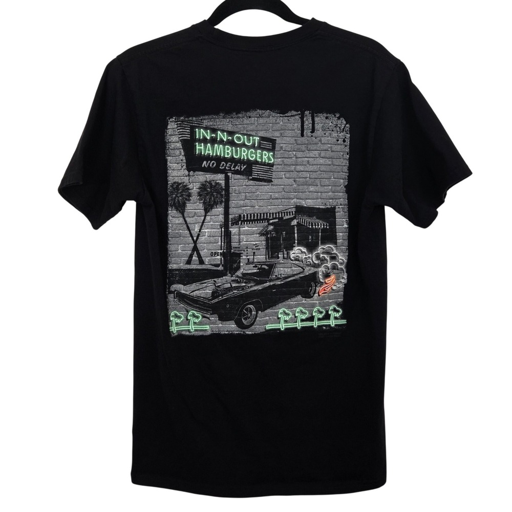 In-N-Out Burger T Shirt Med Black California Muscle Car Burnout Graphic USA Made